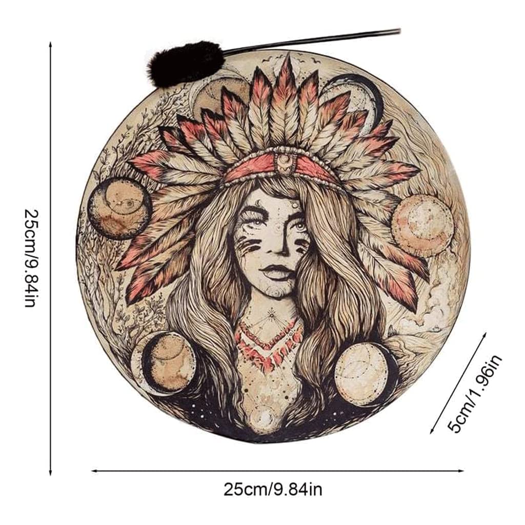 LIOONS Schamanentrommel Fashion Native Drum mit Drumsticks Frame Drum Handmade Ethereal Drum Handtrommel für Jungen und Mädchen Drum Kit