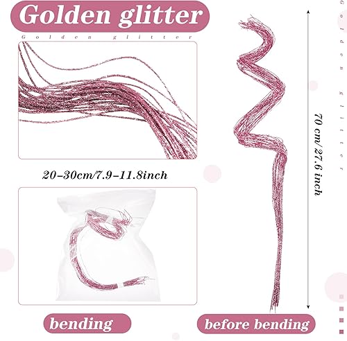 Miniatura 5 de Ramas rizadas con purpurina para decoración de coronas, jarrones, ramas de Navidad, floreros de Navidad, guirnaldas de árbol de Navidad, decoración