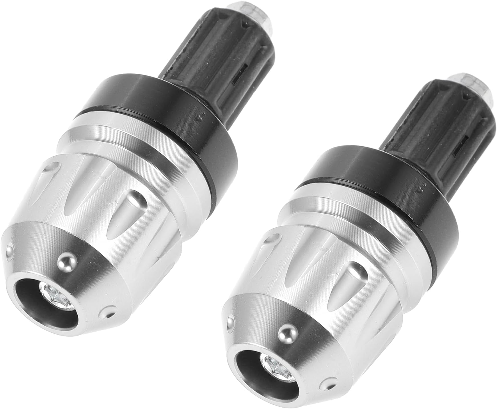 2pcs Motorcycle Bar Ends Plug Universal Handlebar Bar End Caps Aluminum Alloy for 7/8" 22mm Handlebar Silver Tone