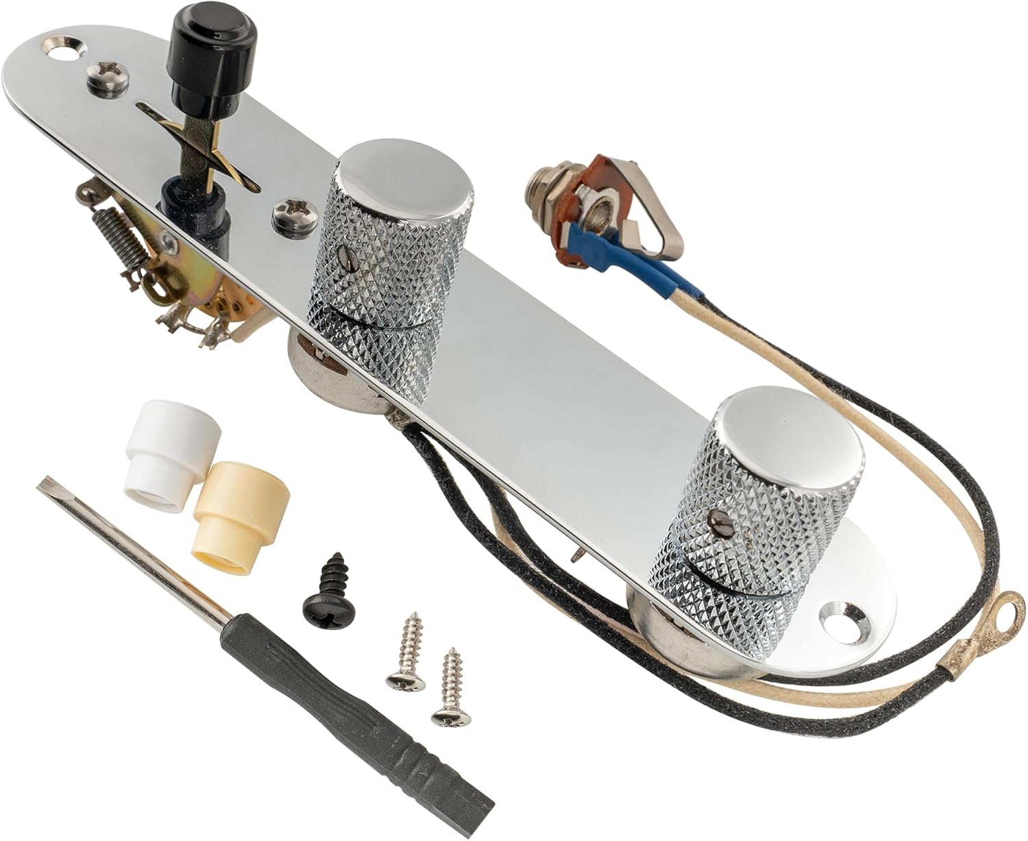 Musiclily Pro Pre-wired Standard Tele Pickguard and Loaded Control Plate with Artec Pickups Alnico 5 Magnet for TL Style Electric Guitar, 3Ply Black