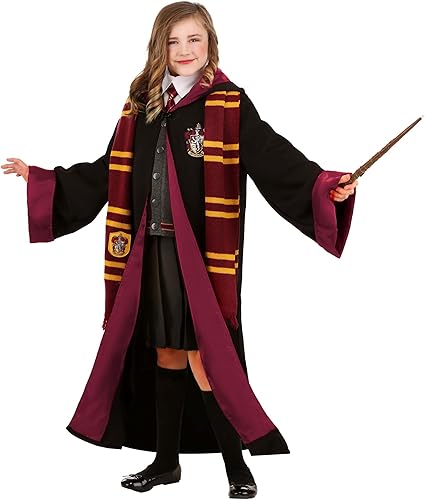 Miniatura 9 de Disfraz de Hermione Granger de Harry Potter de lujo para niños, bata de Hermione Gryffindor, bata de mago con capucha