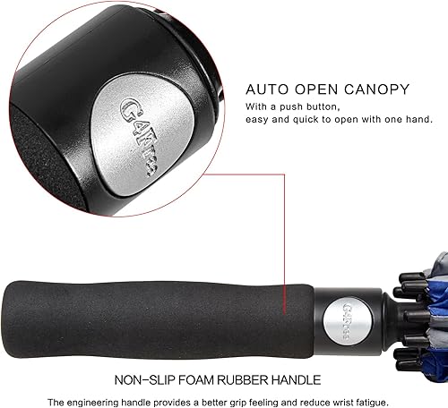 Miniatura 149 de G4Free - Paraguas de golf de apertura automática de 47, 54, 62 y 68 pulgadas - Paraguas extragrande con doble toldo, ventilado, a prueba de viento