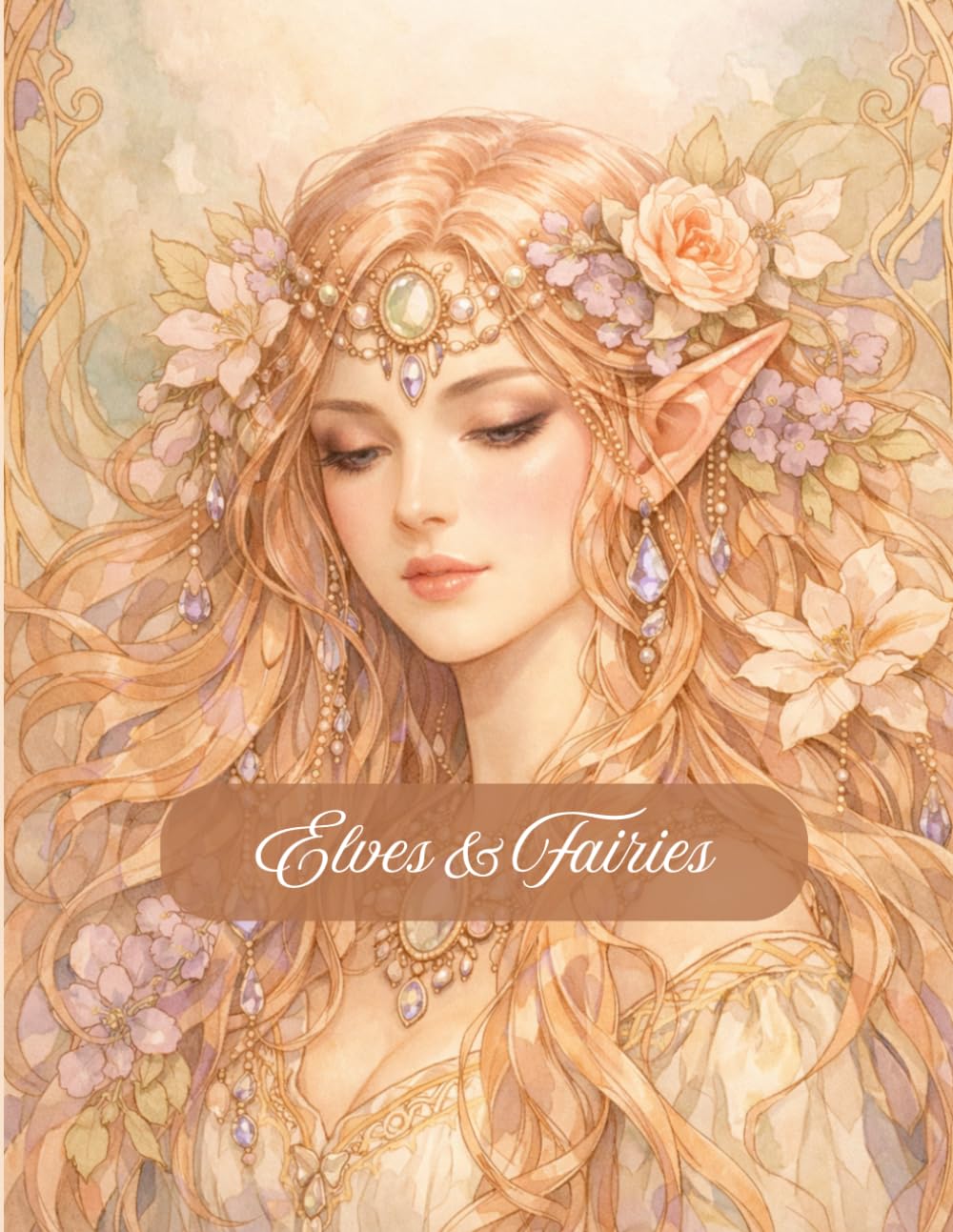 Fantasy Beauties Coloring Book: An Intricate Adult Coloring Book featuring Elves, Fairies, Goddesses, and Mystical Portraits for Stress Relief
