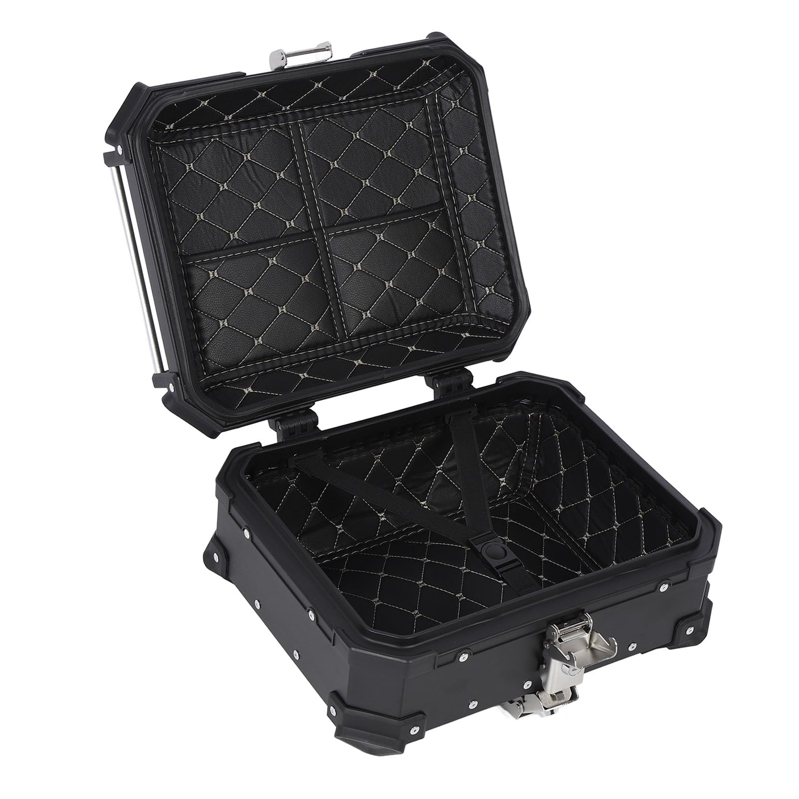 25-Liter-Motorrad-Topcase, 25-Liter-Heckkoffer aus Aluminiumlegierung mit Sicherheitsschloss, Universelle Motorrad-Gepäckträgerbox, KofferraumHeckbox für Helm, Regenmantel