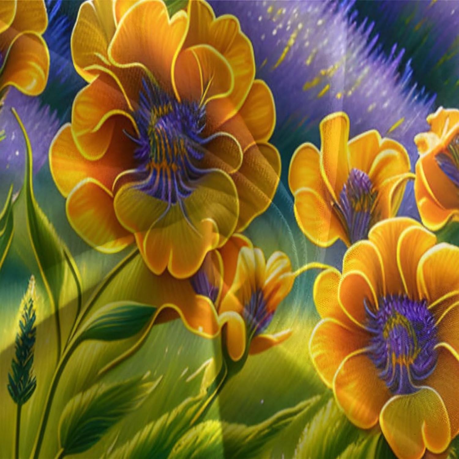 Colored Flowers Children's Quilt Cover Set - Double-Sided Bedding Set with Cute Cartoon Print - Soft and Comfortable Bed Linens for Boys and Girls