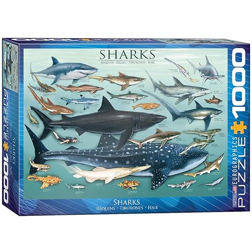 EuroGraphics Sharks 1000 Piece Puzzle , Blue