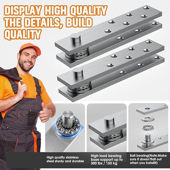 Hidden Door Hinge,Door Pivot Hinges for Hidden Door Bookcase Heavy Side Type (Silver, Big 1PCS)