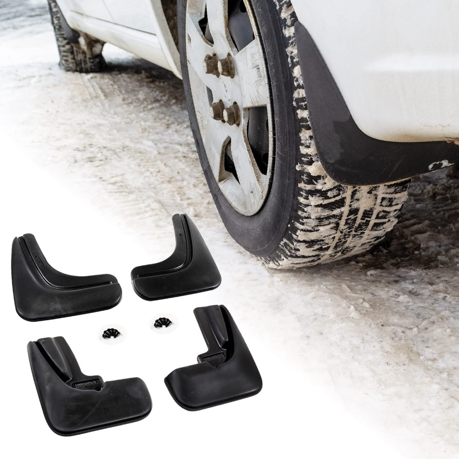 J&J AUTOMOTIVE Bavettes Garde-Boue pour Dacia Duster 2018-2024, Jeu de 4 Pcs (2 Avant + 2 Arrière), Lavable, Durable, Assemblage Facile