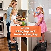 Vista 8 de ACSTEP Taburete plegable para niños y adultos, 15 pulgadas, extra ancho, 9 pulgadas de altura (paquete de 2), más seguro y cómodo, soporta hasta 300