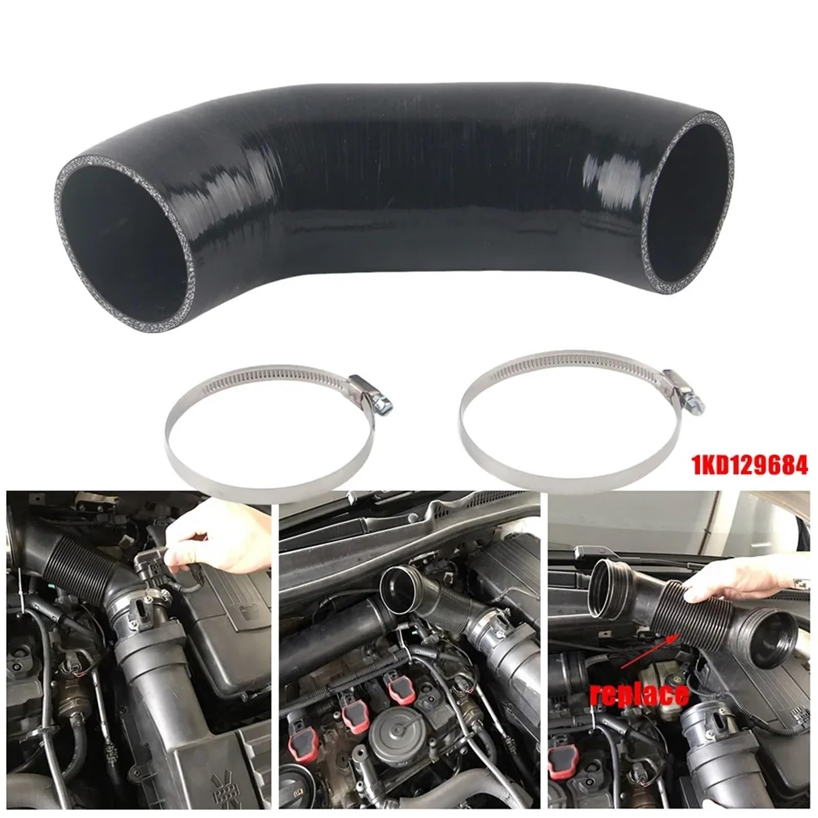 Tubo di aspirazione in silicone per AUDI A3 8P per VW Maggiolino Golf Mk5 Mk6 04-19 EA888 2gen Tubo di aspirazione dell'aria del motore