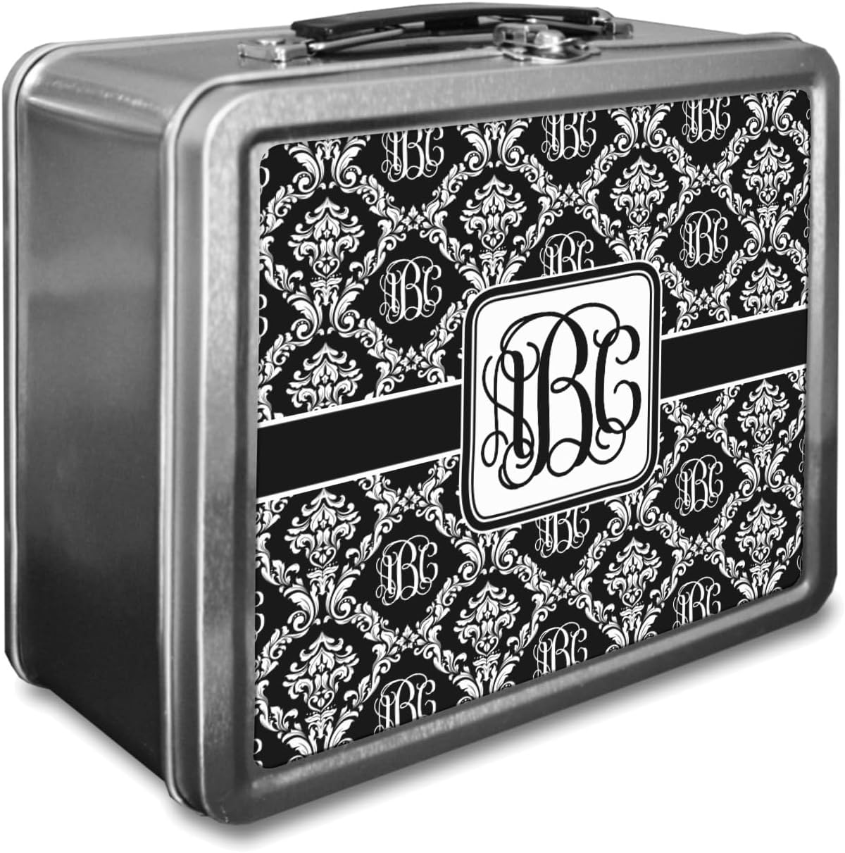 Personalized Monogrammed Damask Lunch Box