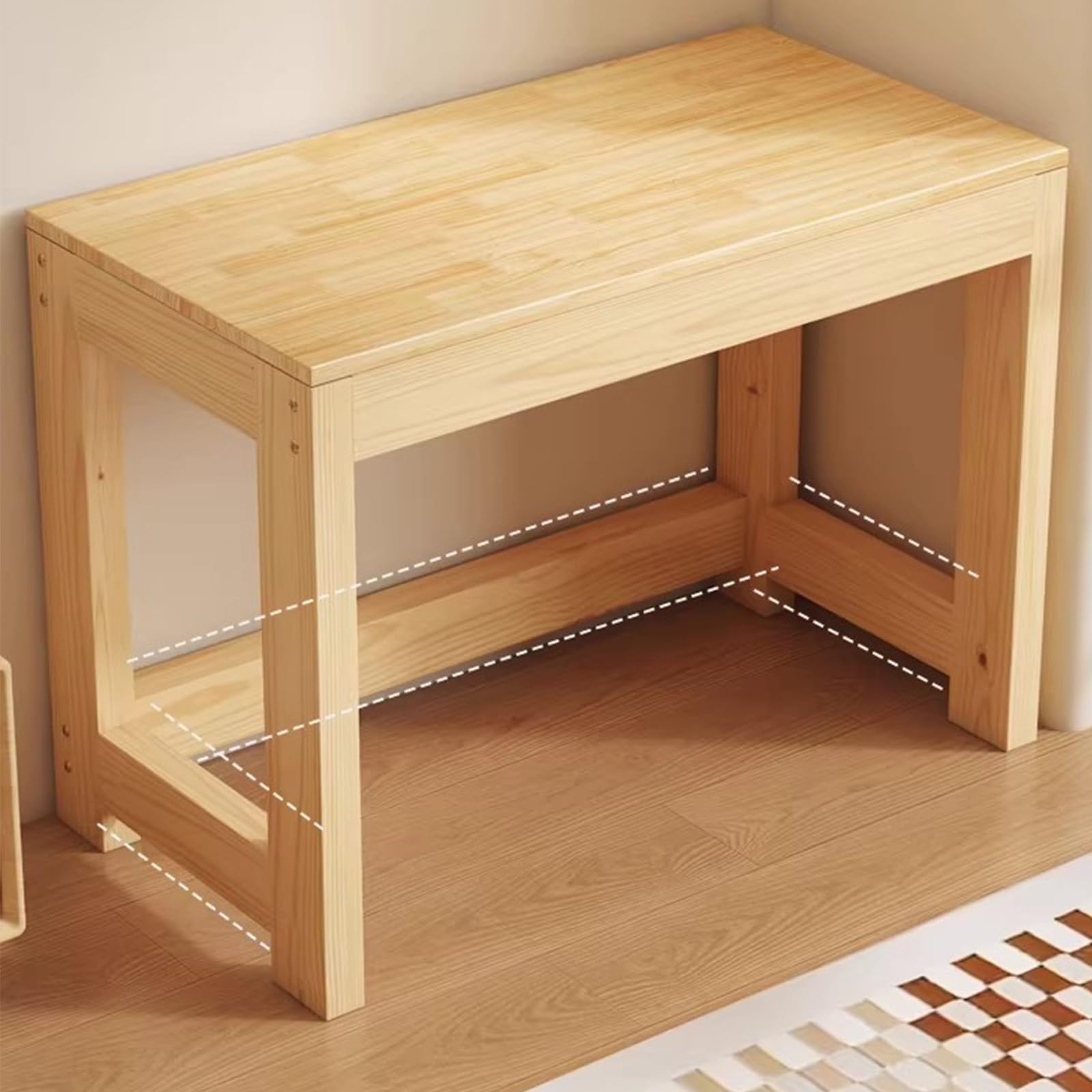 Jednopoziomowa podstawa do akwarium, wielofunkcyjna półka na rośliny domowe wysokość: 55 cm / 21,7 cala idealna do użytku domowego i biurowego, drewniany stojak (30 x 30 cm/11,8 x 11,8 cala)