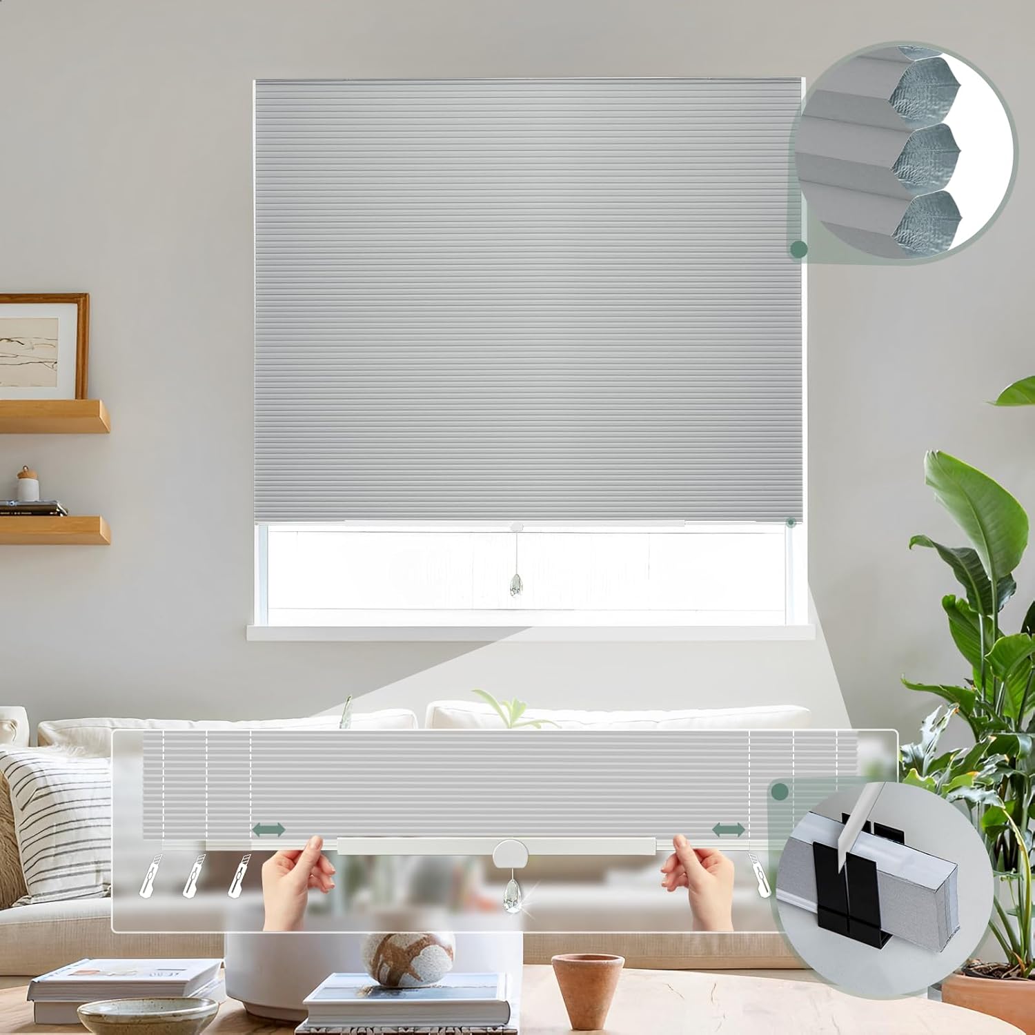 Blankendon Cellular Shades No Tools No Drill Custom