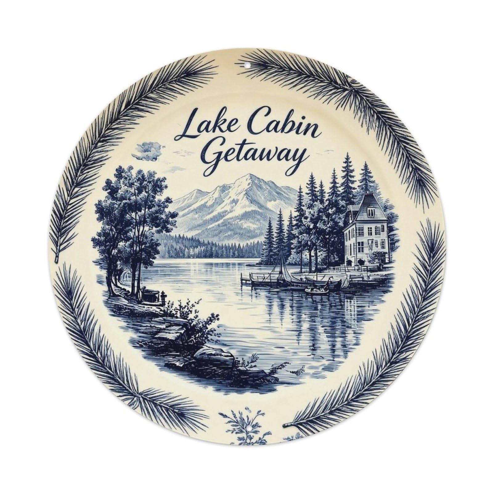 Lake Cabin Getaway Metal Tin Sign Plaque