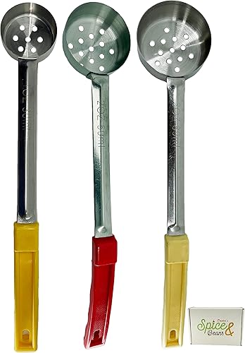Cucharas de servicio con control de porciones de acero inoxidable  Paquetes combinados (1oz, 2oz, 3oz perforado)