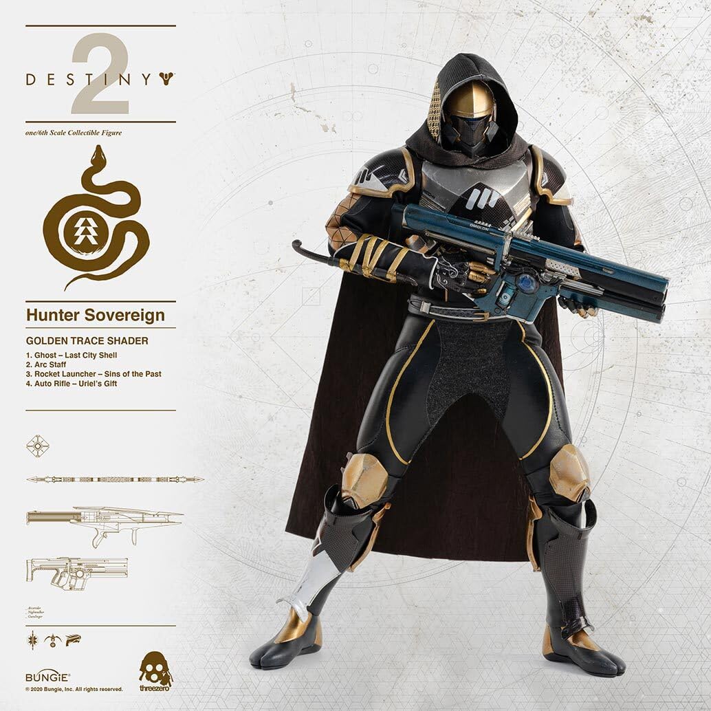 スリーゼロ Destiny 2 ハンター君主装備 黄金の軌跡・シェーダー DESTINY 2 – ハンター君主装備1/6スケール・コレクティブル