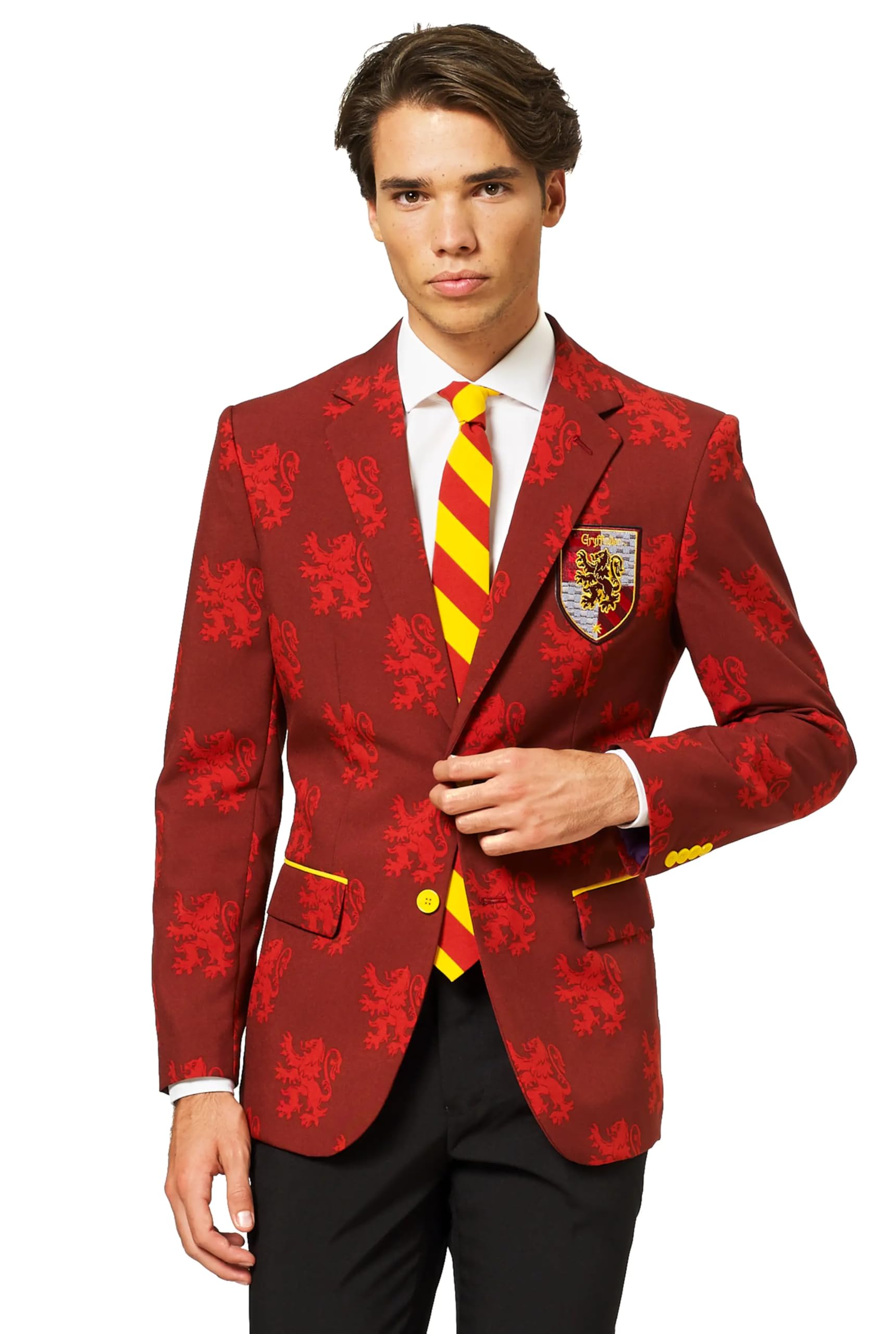 OppoSuits Kombinezon męski Meżczyzni OppoSuits – The Joker™ – Licensed Superhero Halloween Costumes for Men – Full Suit: Jacket, Pants and Tie