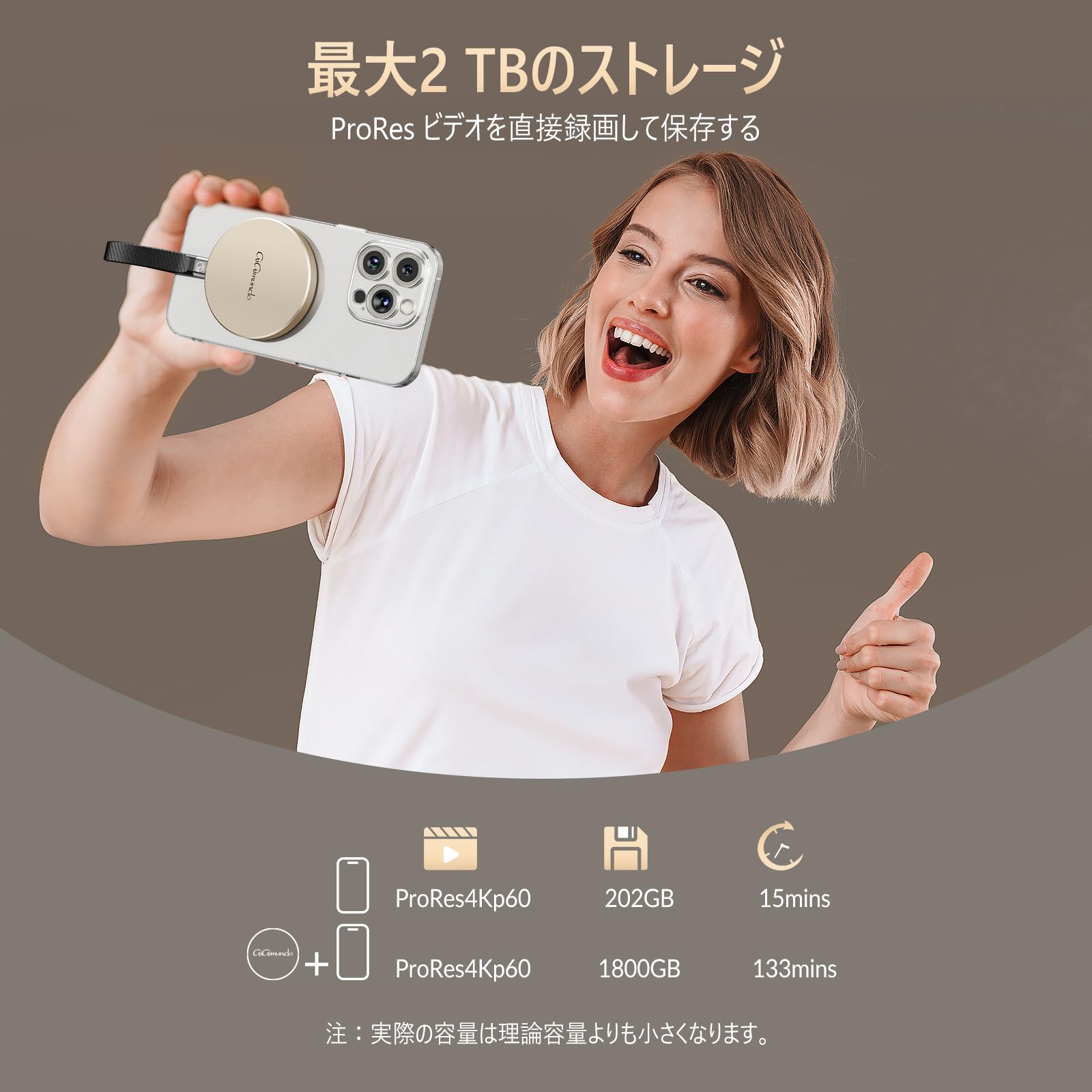 Amazon | GiGimundo GQ20 2TB 外付けSSD磁気 マグネット付き 最大 