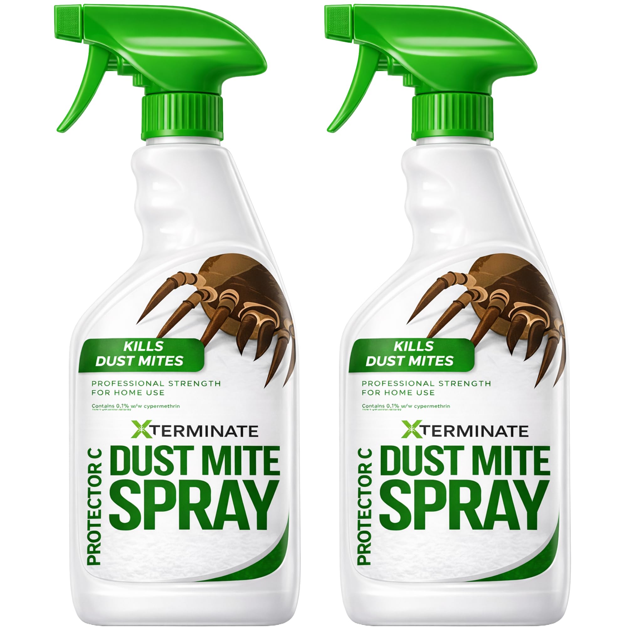 Xterminate Dust Mite Spray 2 x 1L HSE Approved and Licensed Killer Treatment Non-Staining. Ideal for Carpets, Upholstery, Bedding etc. Treats & Controls Re-infestation. Prevents Allergies & Rashes