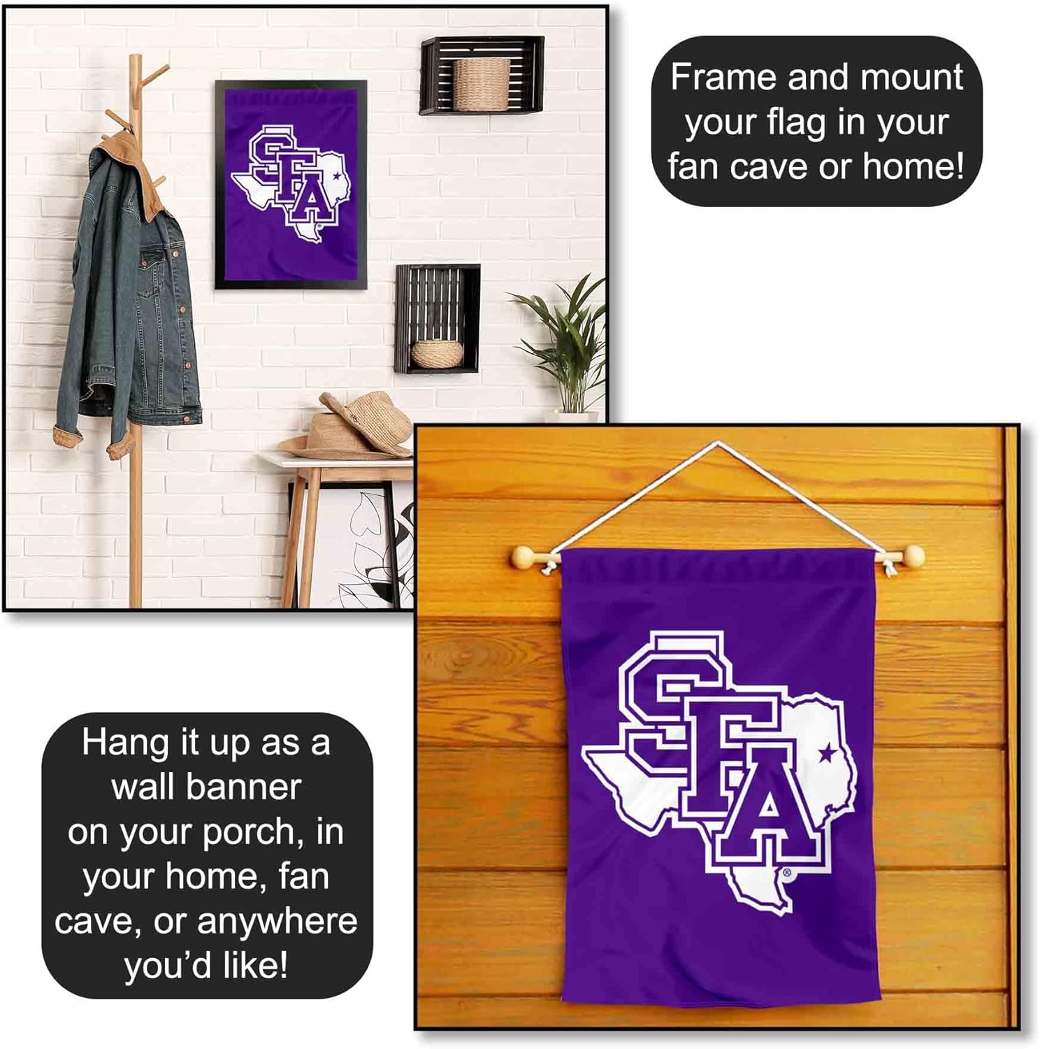 College Flags & Banners Co. Stephen F. Austin Lumberjacks Garden Banner Flag - Image 5