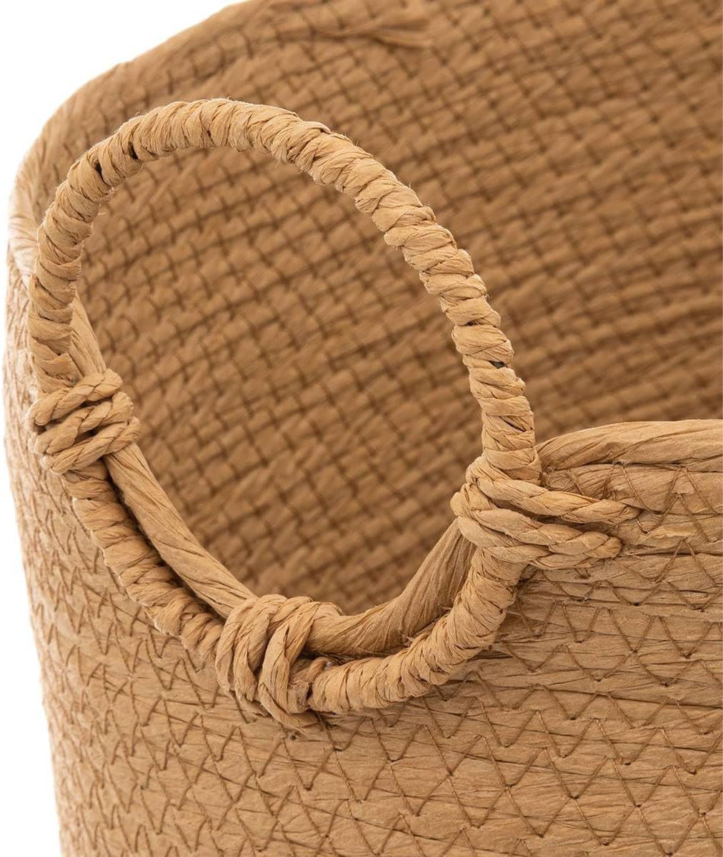 Five Natural Laundry Basket with Handles