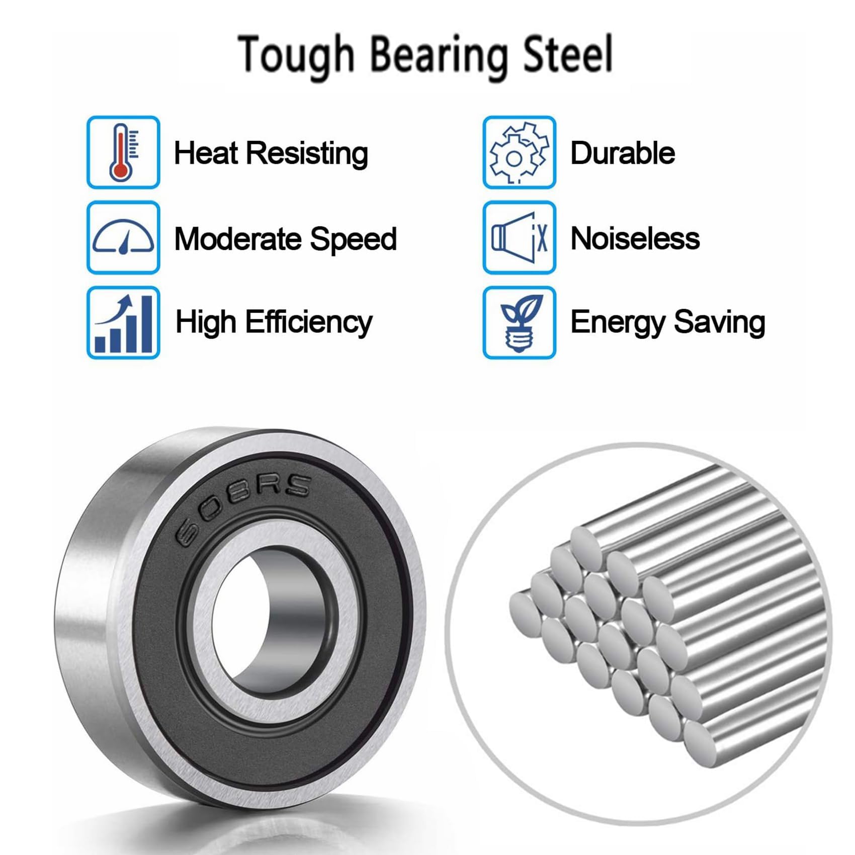 Miniature Ball Bearings - 20 Pack 608 RS -2