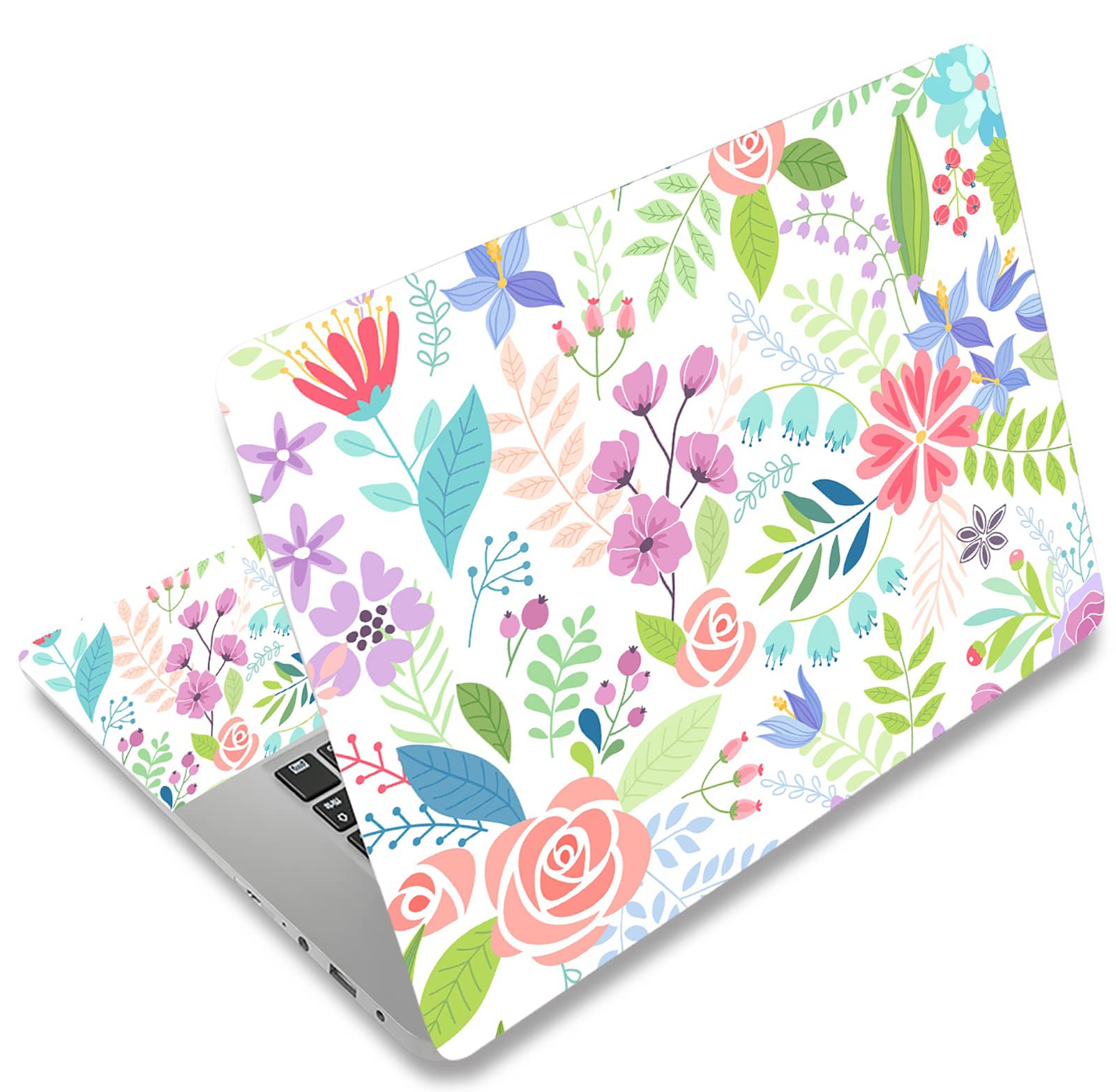 Mibbxea 15-15,6 Zoll Laptop Skin Sticker, Wiederverwendbare Vinyl Aufkleber für 13 13,3 14 15,4 Zoll Laptops & Netbooks, Dekorative, Kratzfest, Staubdicht, Wasserdicht (032 Blumen und Blätter)