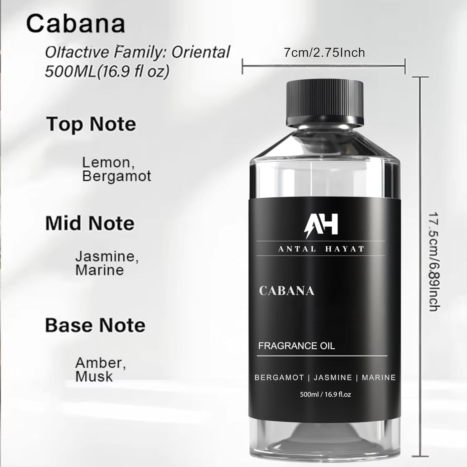 Hotel Scents Diffuser Oil Cabana - Aromatherapy Fragrance Inspired by Ritz Carlton Diffuser Scent - Luxurious Aromatherapy Oil with Bergamot, Jasmine, Marine - Luxury Home Scents Refill - 500mL - Image 3