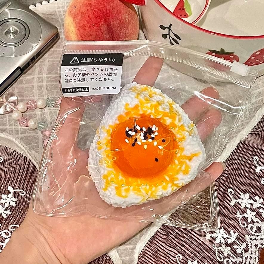 Handmade Taba Squishy Onigiri Ultra Soft Squishy Fidget Toys Silicone Squeeze Toy for Kids & Adults ( Onigiri )