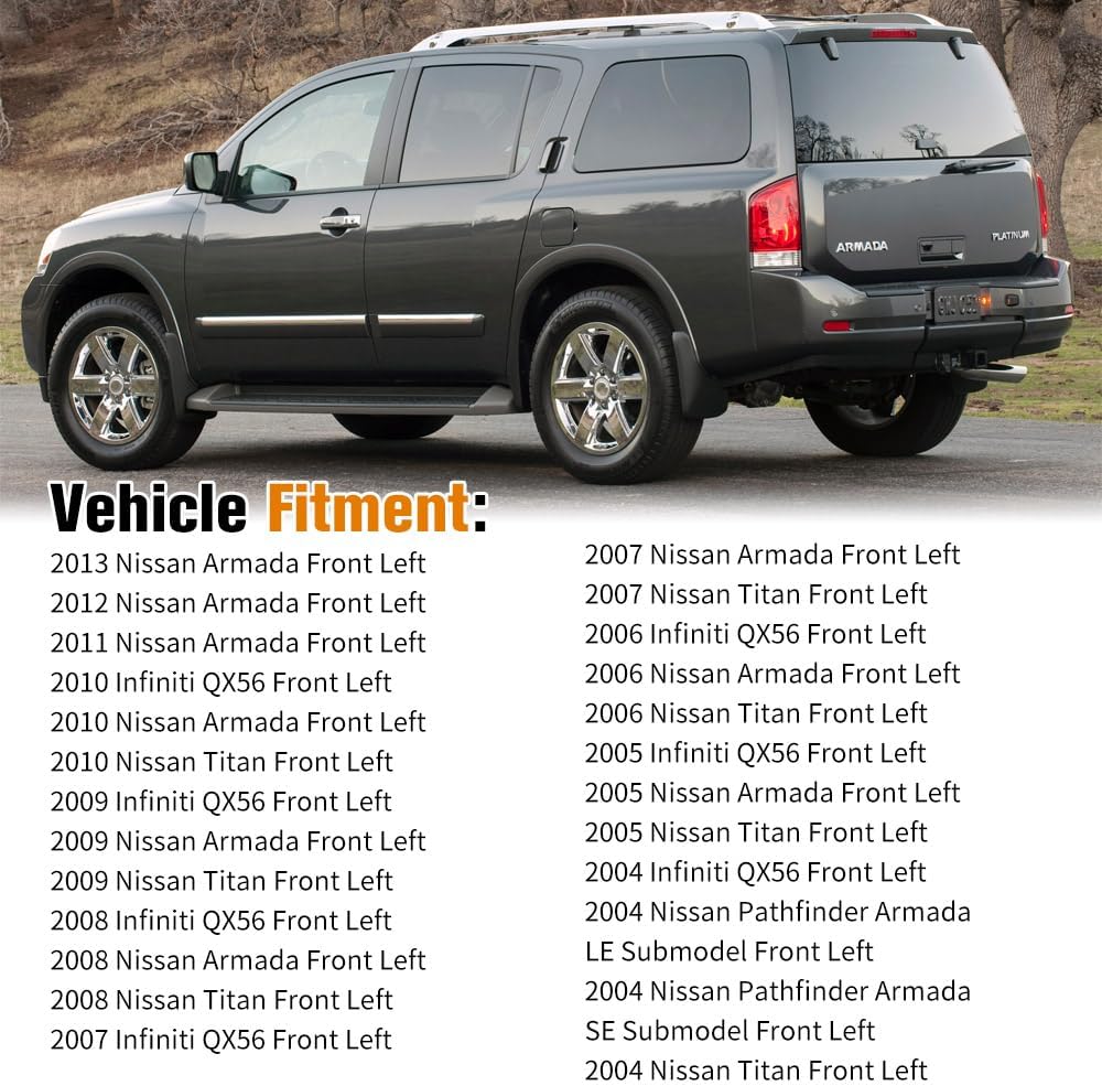 748-524 Front Left Driver Side Power Window Regulator with Motor 6 Pins Compatible with 2004-2010 Infiniti QX56 2004-2015 Nissan Armada Titan 2004 Pathfinder Armada Replaces 807217S000 388612