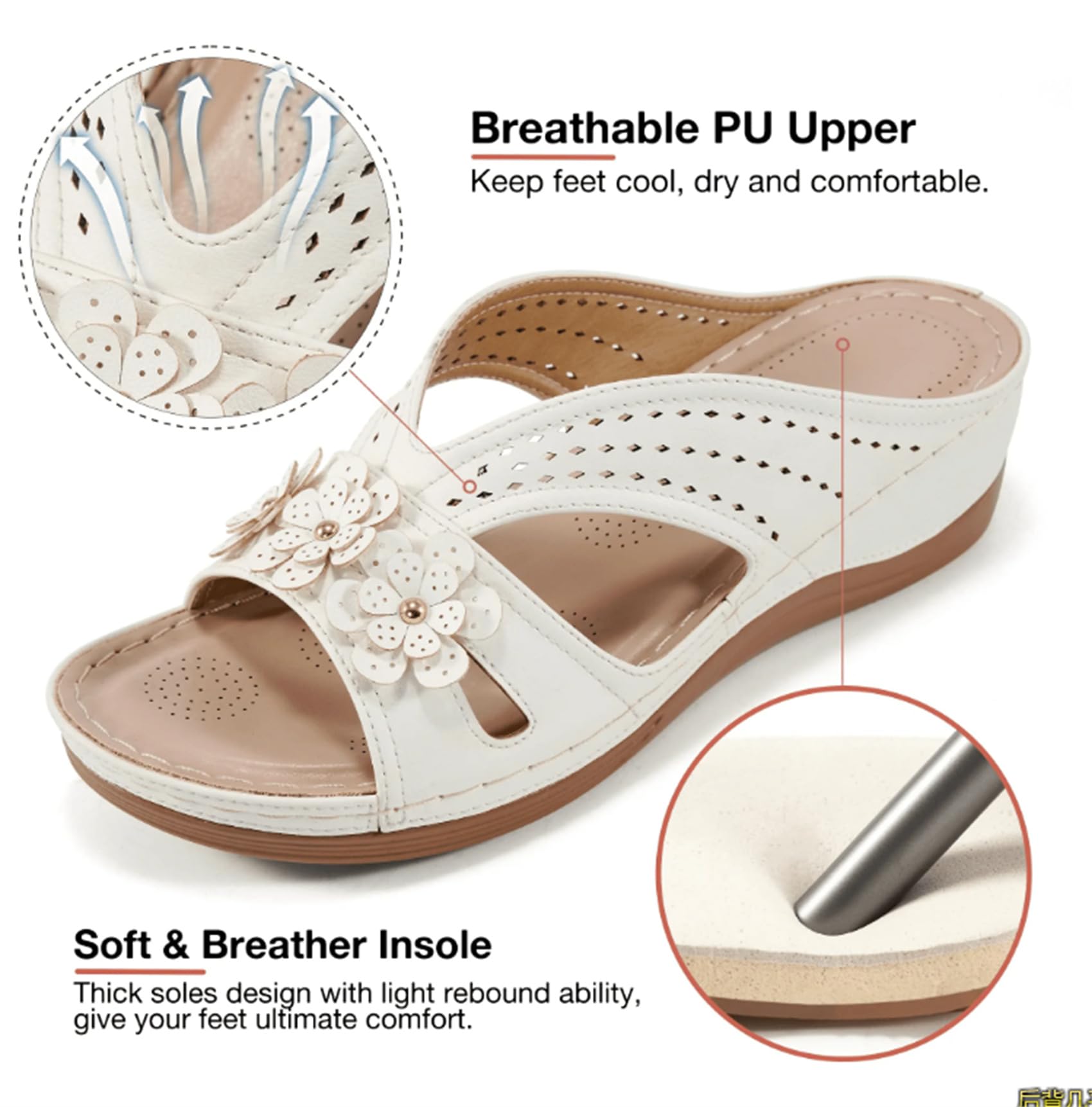 Sandali Ortopedici Donna Con Supporto Plantare - Ciabatte Estive Comode Verde Militare Taglia 37 - Foto 6