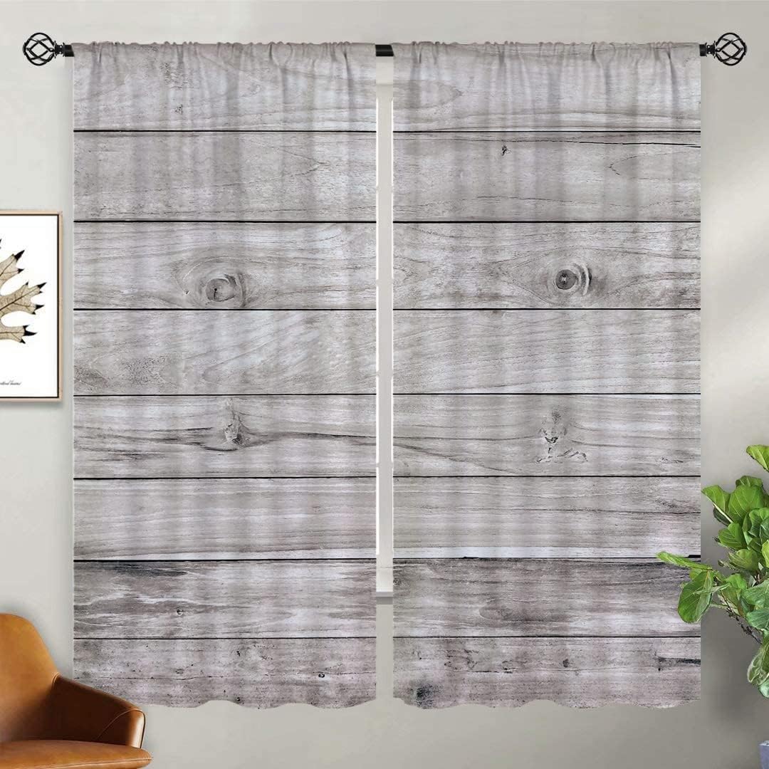 3D Vorhänge Mit Ösen Für Kleinkinderzimmer Schlafzimmer Wohnzimmer Esszimmer Retro-Holzplankenstruktur Verdunklungs Vorhang Isolierend Wärmeschutz Geräuschreduzierung Gardinen 280X250 cm (B-447806525