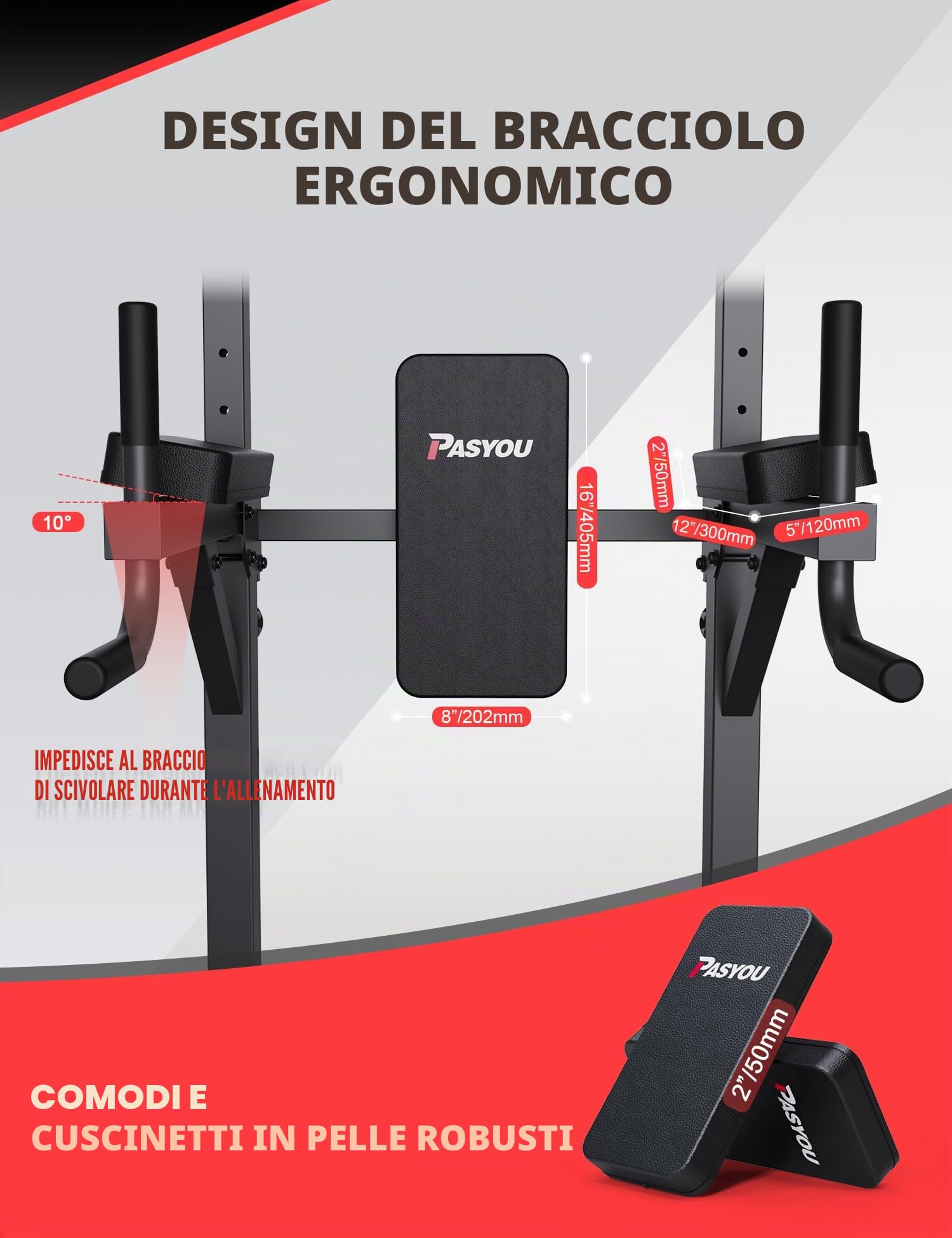 PASYOU Sbarra Trazioni Autoportante Regolabile in Casa, 6-IN-1 Barra per Trazioni, Pull Up Bar ROBUSTE. Carico Massimo 300 kg (modello: PU40)