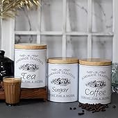 Market99 Coffee, Tea & Sugar - Metal Jar Set Of 3, Cylindrical & 1600Ml, | Jar for Kitchen Storage | Kitchen Container Set Glass Containers |Air Tight Containers for Kitchen Storage Metal Jar