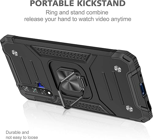 Miniatura 2 de Asuwish Funda para teléfono Huawei Nova 5THonor 20 con protector de pantalla de vidrio templado y soporte de anillo delgado híbrido accesorios de