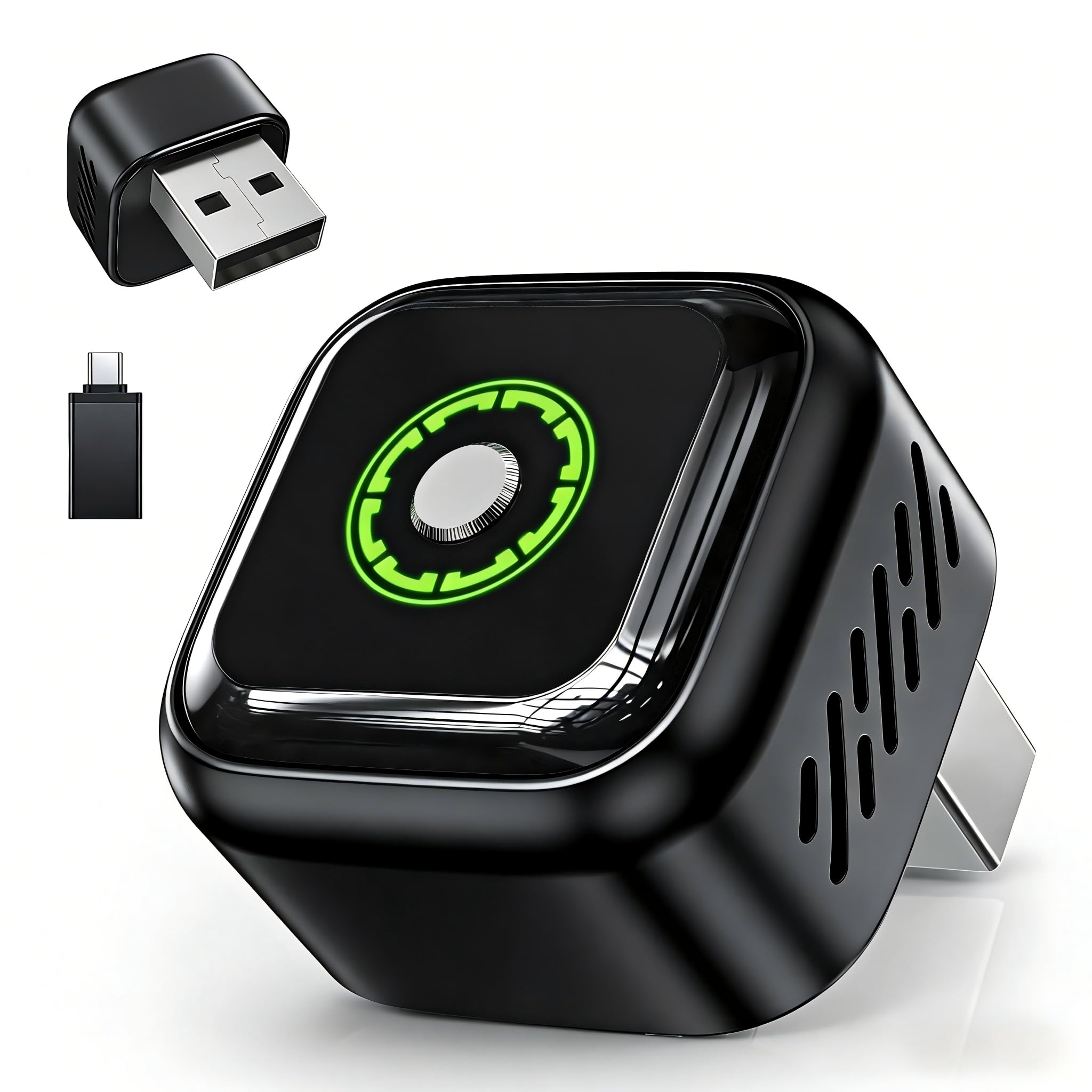kungfuren Adapter samochodowy Android Carplay bezprzewodowy: adapter 2 w 1 Plug and Play USB/C Mini dongle Konwerter z przewodowego na bezprzewodowy dla iOS 10+/Android 11+ i samochodów od 2018 roku