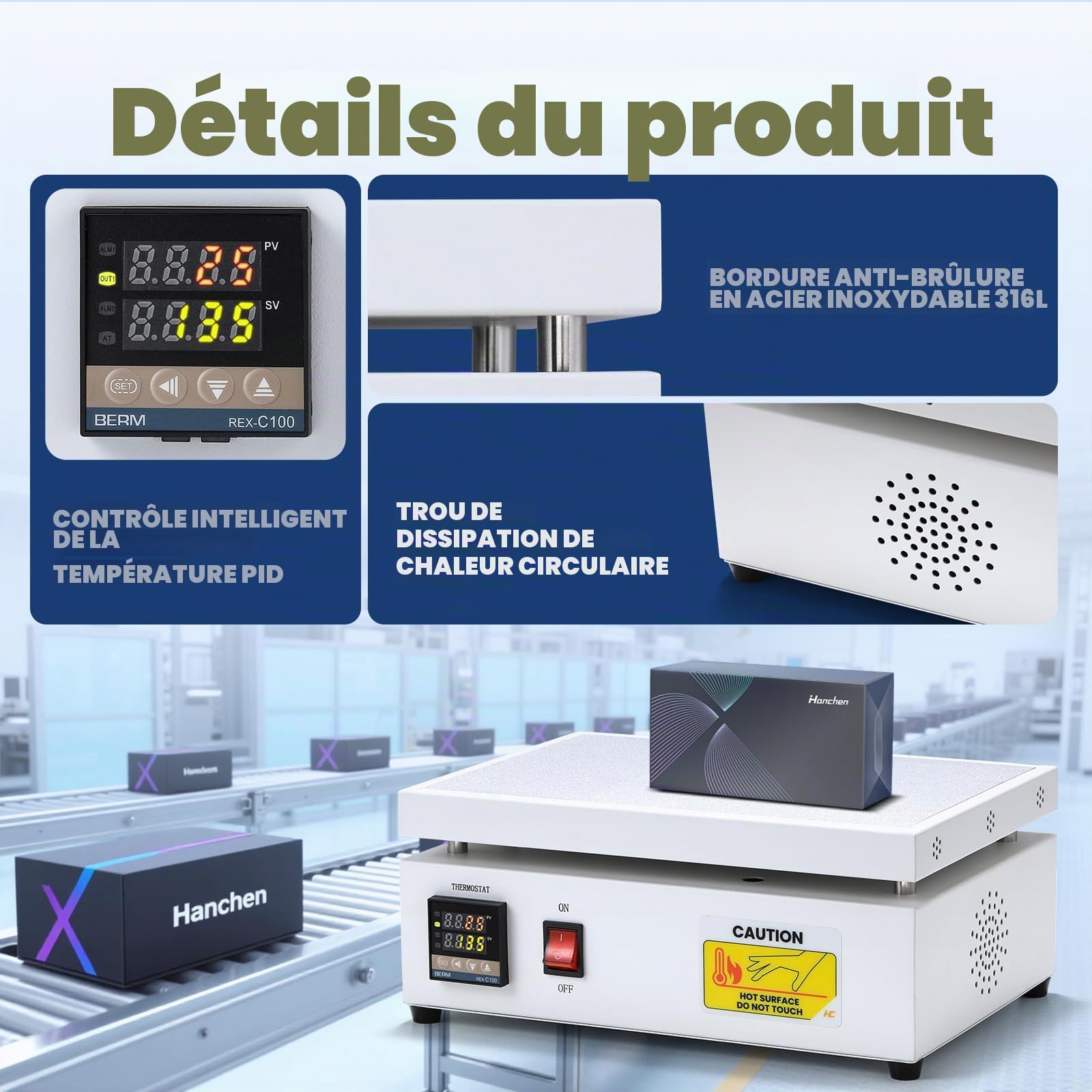 Machine d'emballage de cellophane manuelle Hanchen - Machine à sceller de bureau pour parfum, cosmétiques, boîte de poker, film thermocollant PVC (200 × 300 mm)
