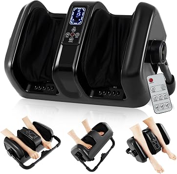ARLIME Foot Massager with Heat, Deep Kneading Shiatsu Massage Machine for Muscle Arm Relaxation, Foot and Calf Massager Gifts for Adults Black