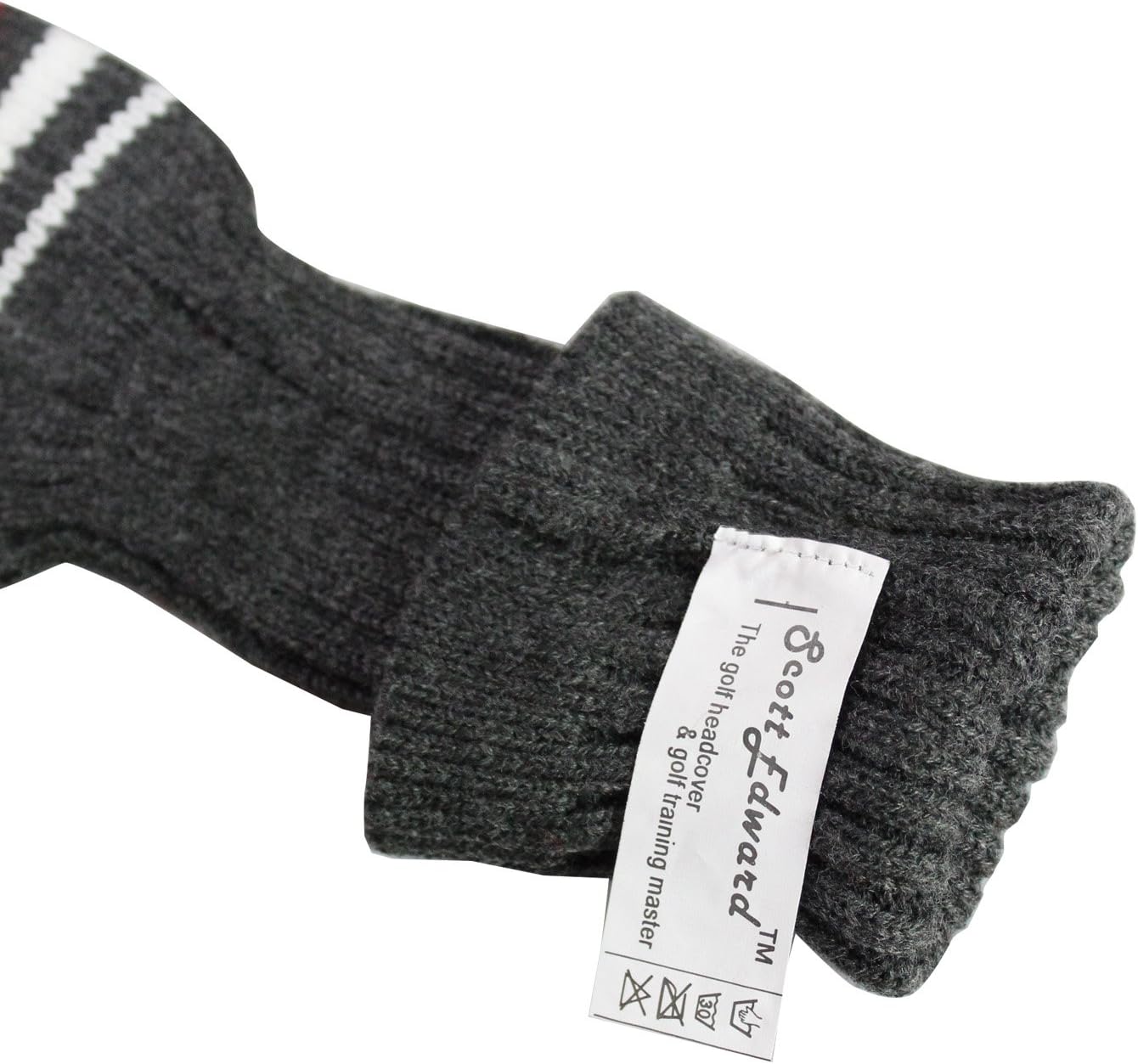 Scott Edward Golf Club Head Covers Set of 4, Acrylic Yarn Double-Layers Knitted, with Rotatable Number Tags