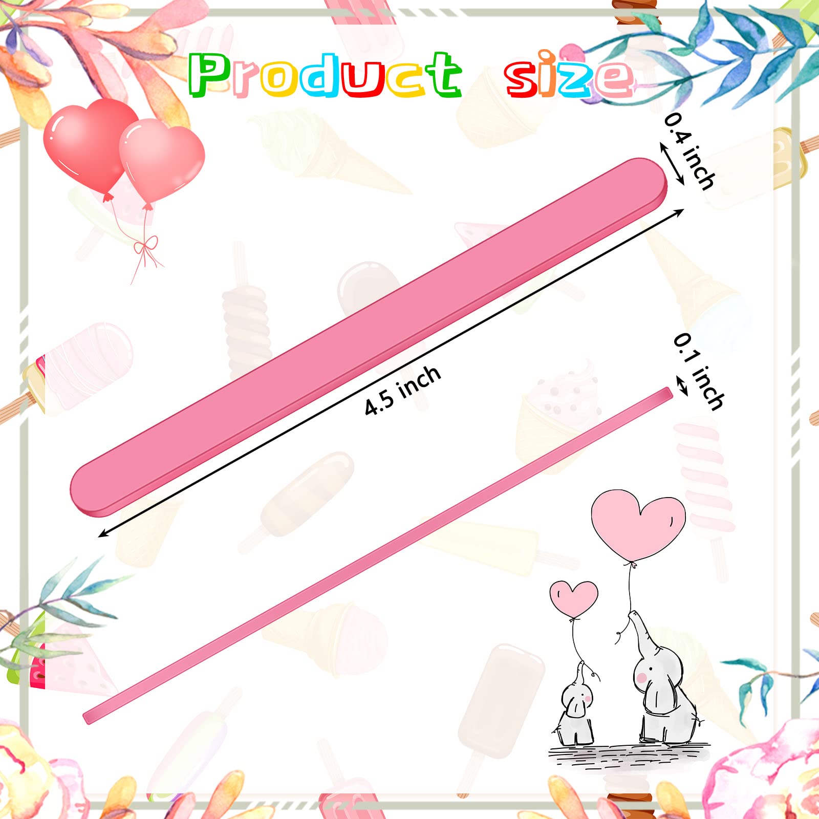 30 palitos de acrílico reutilizables para tartas, moldes para tartas, espejos, palitos de helado, molde para tartas en casa, dulces, regalos, fiestas, manualidades (rosa, 4.6 pulgadas)