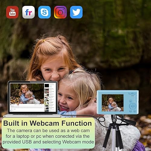 Miniatura 2 de Acuvar Cámara digital compacta de apuntar y disparar de 44 MP, zoom digital de 16X, pantalla de 2.4 pulgadas y tarjeta SD de 32 GB, cámara de