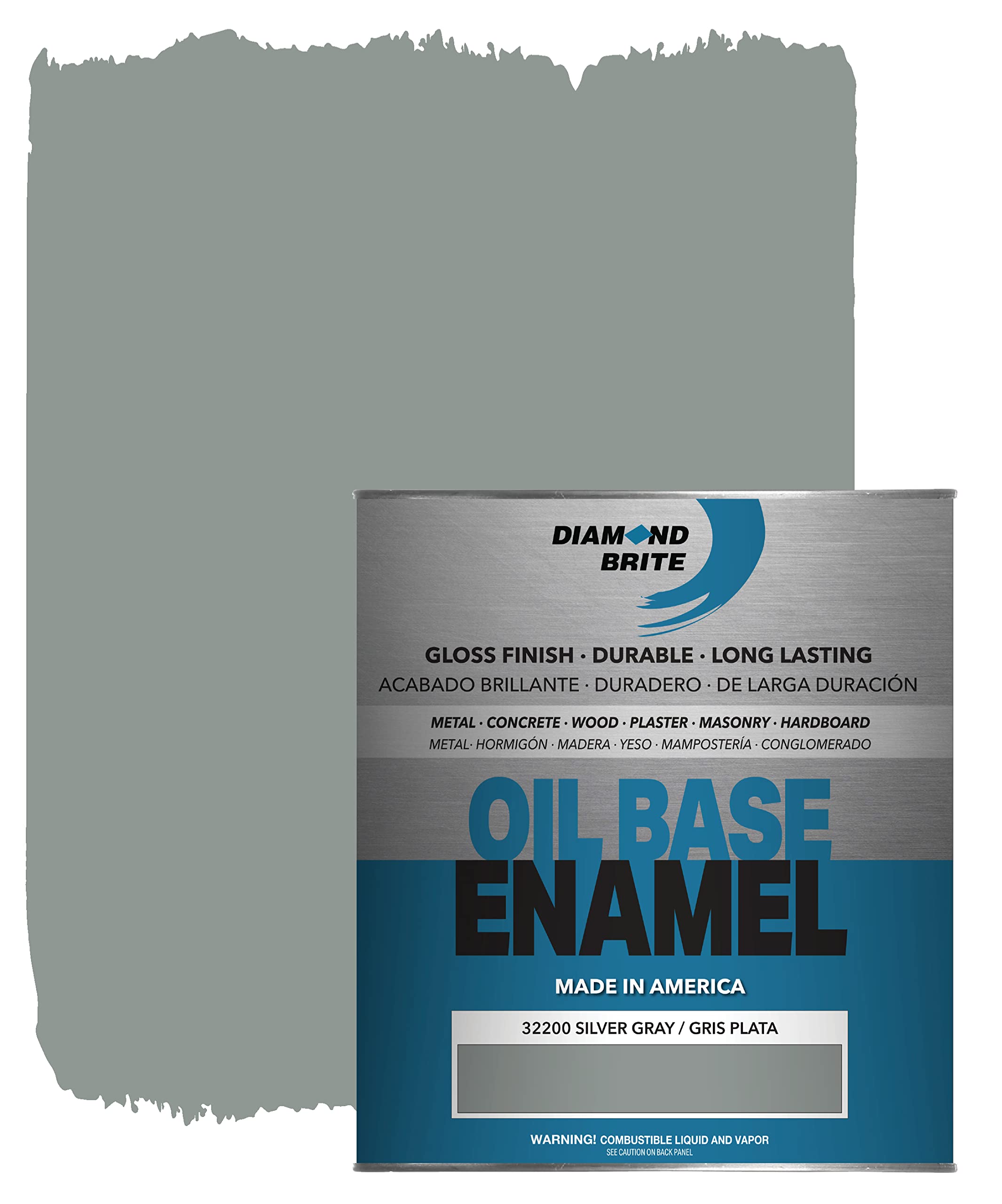 Diamond Brite Paint 1 Quart Oil Base Enamel Paint in Silver Gray 32200-2