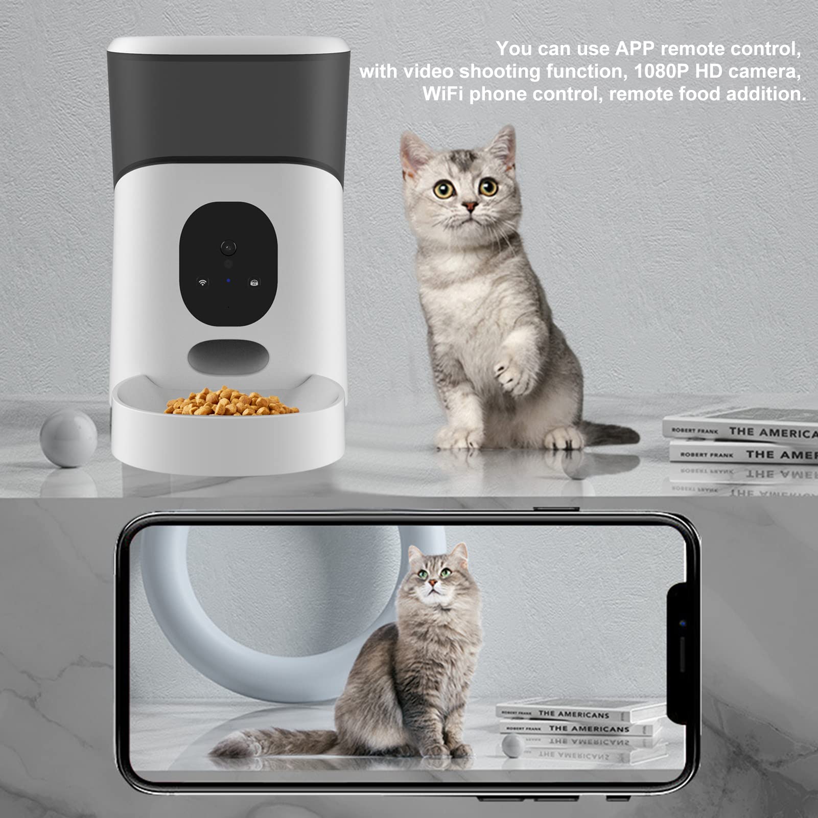 Pet Automatic Feeder with 5L Capacity, Intelligent Timing Feeding Machine for Cats and Dogs - Remote Control with 1080P Camera, Two - Way Audio, Dual Power Supply - image 8