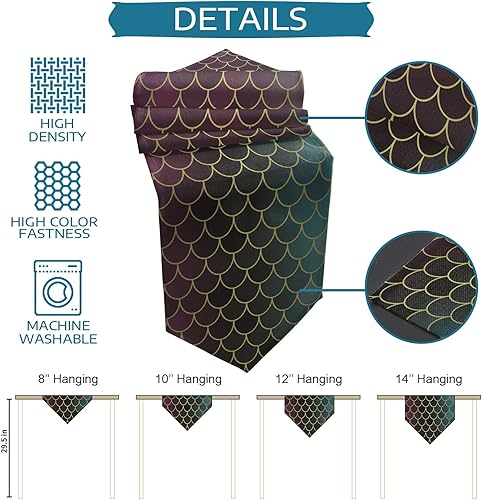 Miniatura 6 de DoremiHome Geometric Burlap Linen Table Runners for Home Decoration Triangle Table Runner for Kitchen Dinner Wedding Farmhouse Holiday 13x70inch -