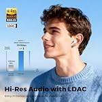 SOUNDPEATS Air6 HS BT 6.0 Wireless Earbuds, Semi-in-Ear Headphones with 13mm Triple-Magnet Bio-Composite Driver, LDAC Lossless & Hi-Res Audio, 45H Playtime, 4-Mic Noise Cancelling, IPX5 (White)