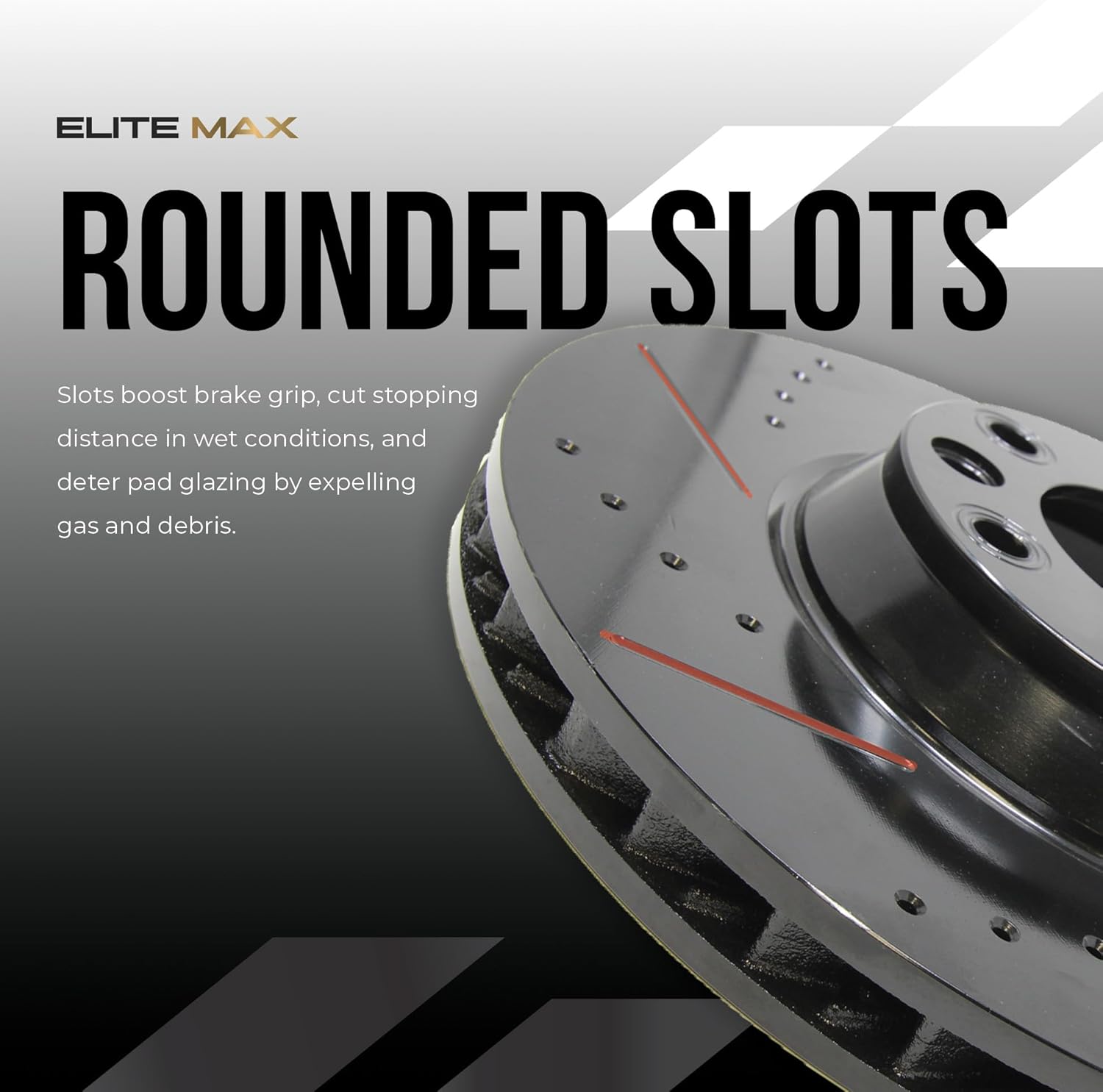 Max Advanced Brakes Front Brake Kit Compatible With 2011-2016 2017 2018 2019 Ford Explorer Flex Taurus w/12.80" Rotor Replacement Drilled Slotted Black Coated Disc Brake Rotors and Ceramic Brake Pads