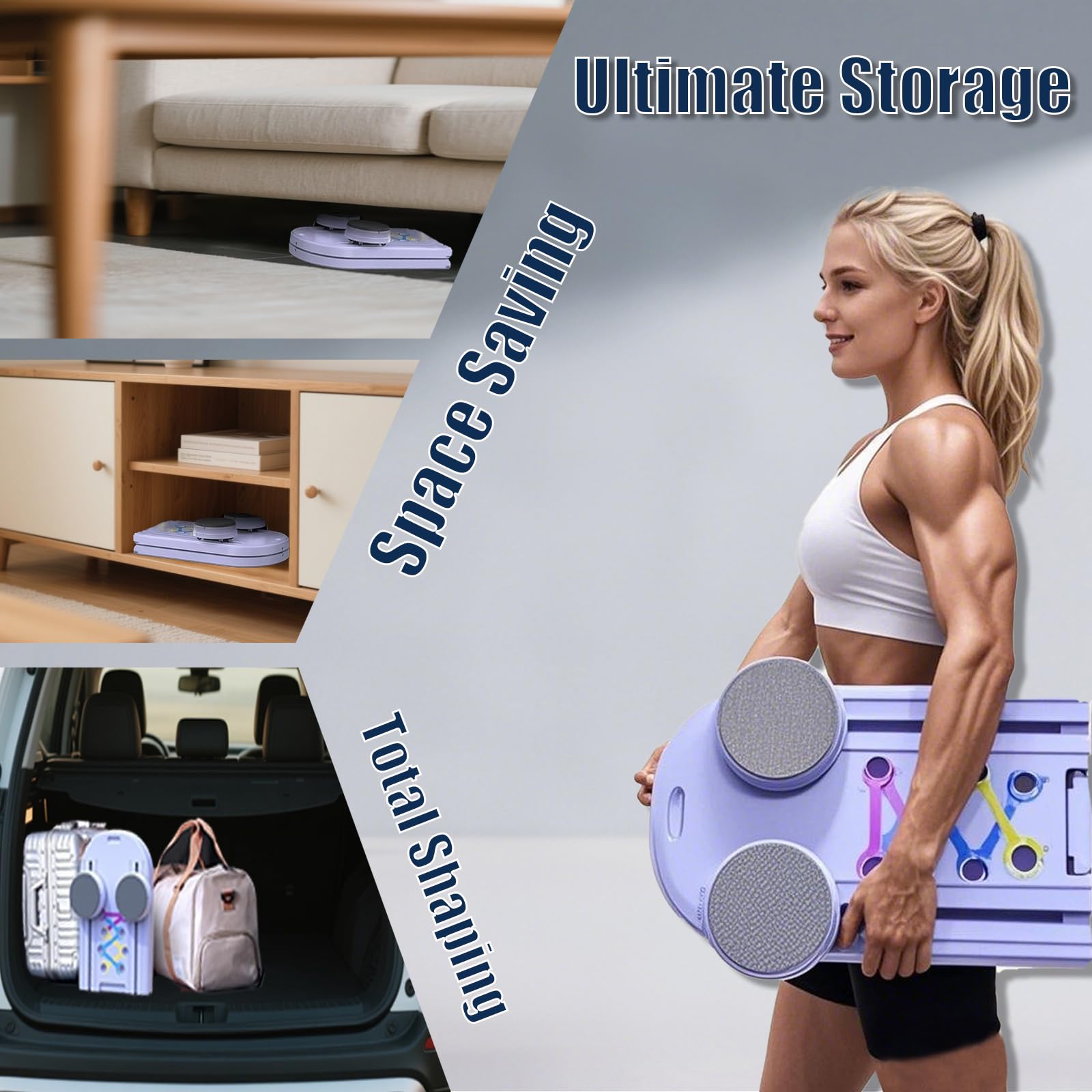 Das Multifunktionale 5-in-1-Pilates-Board mit LED-Zähler, Klappbaren Ist Das Pilates-Trainer-Set-Board für Den Aufbau von Kernkraft und Bauchmuskeln Zu Hause