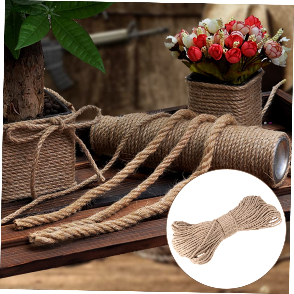 COHEALI Cuerda De Yute Natural Cordón para Manualidades para Adornos De Jardinería Accesorios Hechos Mano y Decoración De Fiestas