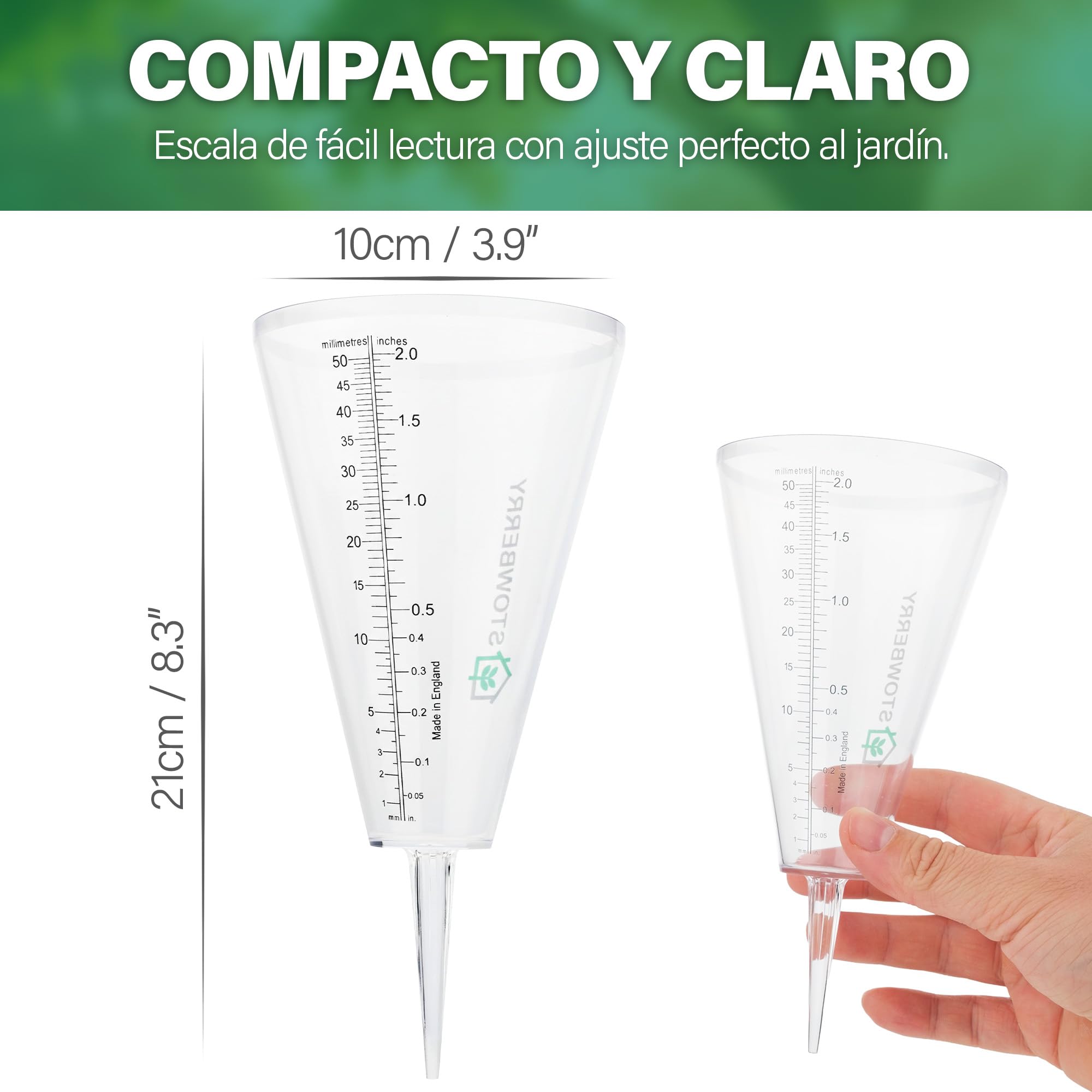 Pluviómetro de Exterior para jardín: pluviómetro de fácil Lectura con Escala Clara para una medición precisa de la Lluvia
