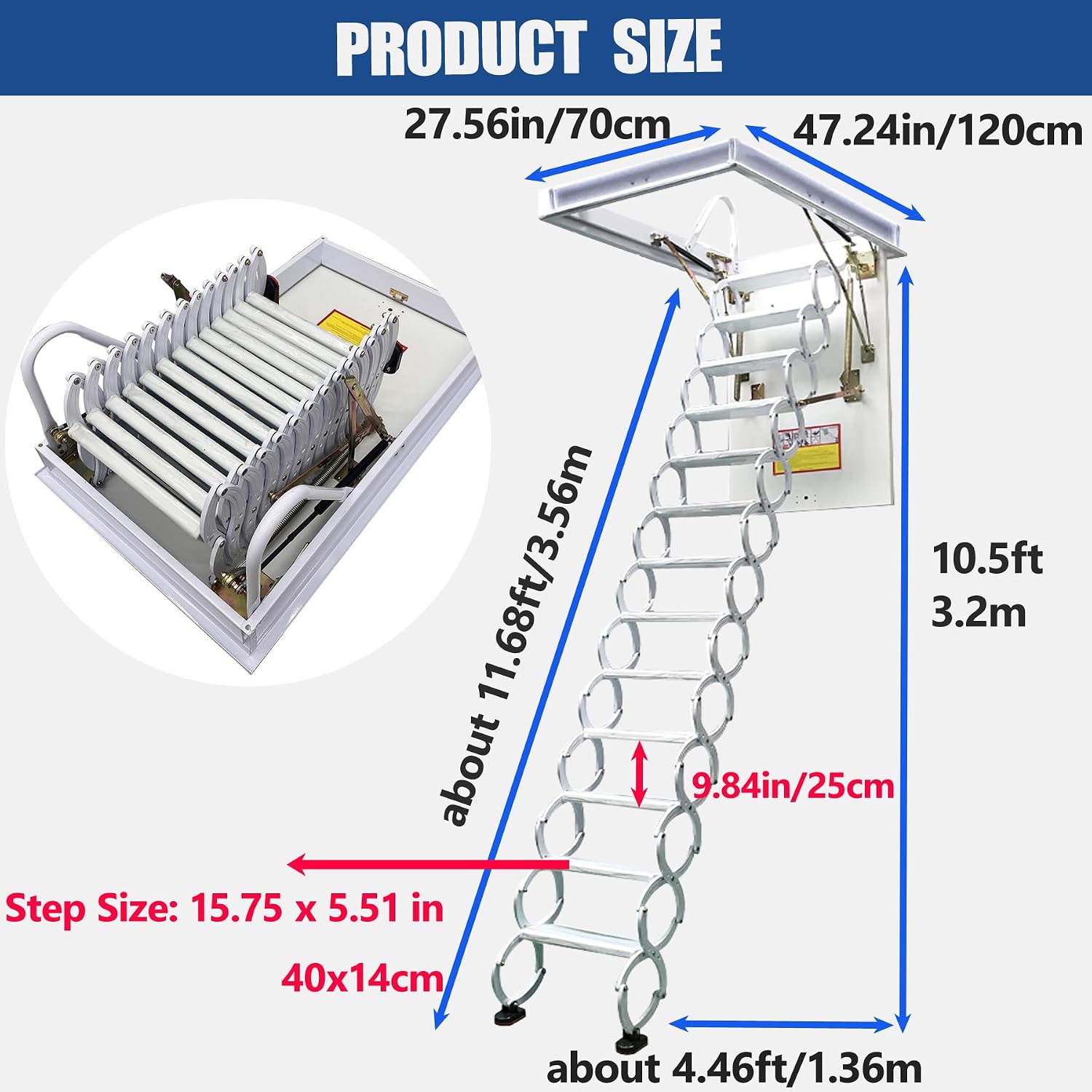 TECHTONGDA Ceiling Attic Loft Ladder, Folding Ladder Thailand | Ubuy